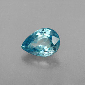 Circón azul natural de 1,02 ct, en forma de pera, VVS