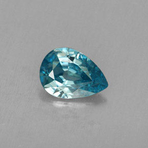Circón azul natural de 0,77 ct, en forma de pera, VVS