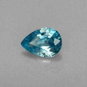 Circón azul natural de 0,77 ct, en forma de pera, VVS