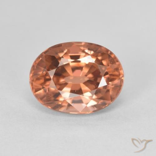 Circón rosa natural de 3,48 ct, corte óvalo, VVS-VS