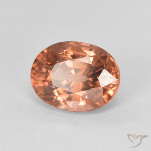 Circón rosa natural de 3,48 ct, corte óvalo, VVS-VS