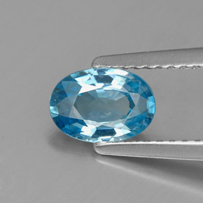 Circón azul natural de 1,04 ct, corte óvalo, VVS