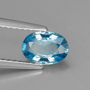 Circón azul natural de 1,04 ct, corte óvalo, VVS