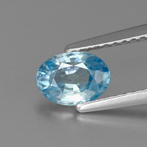 Circón Azul natural de 0.96 ct, Corte Óvalo, VVS