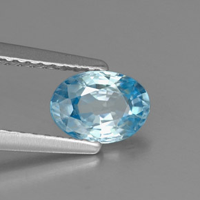Circón Azul natural de 0.96 ct, Corte Óvalo, VVS