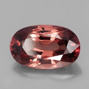 Circón rosa natural de 5,34 ct, corte óvalo, VVS