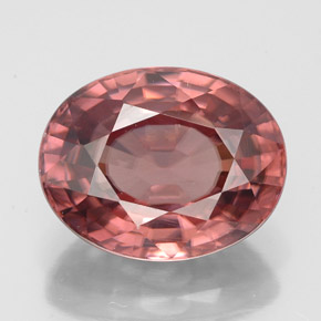 Circón rosa natural de 6,19 ct, corte óvalo, VVS