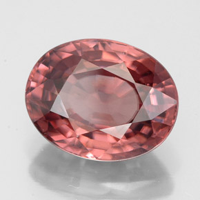 Circón rosa natural de 6,19 ct, corte óvalo, VVS