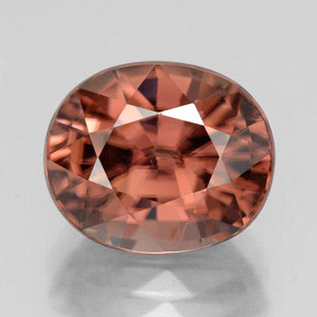 Circón rosa natural de 6,21 ct, corte óvalo, VVS