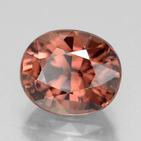 Circón rosa natural de 6,21 ct, corte óvalo, VVS