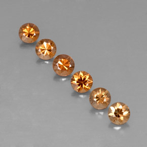 Gemas de circón naranja natural de  ct, corte redondo, VVS-VS