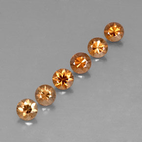 Gemas de circón naranja natural de  ct, corte redondo, VVS-VS