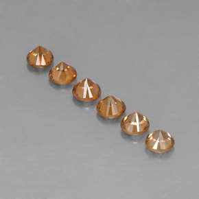 Gemas de circón naranja natural de  ct, corte redondo, VVS-VS