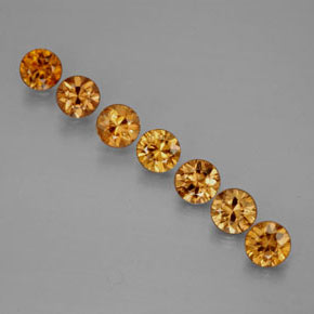 Gemas de circón amarillo natural de  ct, corte redondo, VVS-VS