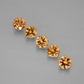 Gemas de circón amarillo natural de  ct, corte redondo, VVS-VS