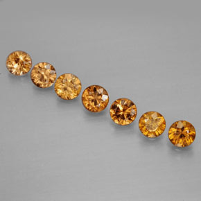 Gemas de circón oro natural de  ct, corte redondo, VVS-VS