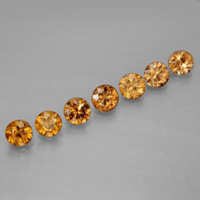 Gemas de circón oro natural de  ct, corte redondo, VVS-VS