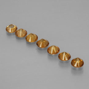Gemas de circón oro natural de  ct, corte redondo, VVS-VS