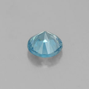 Circón azul natural de 0,33 ct, corte redondo, VVS
