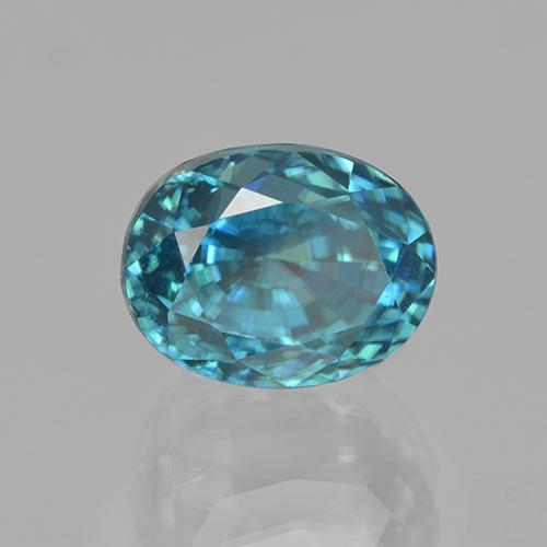 Circón turquesa natural de 6,04 ct, corte óvalo, VVS