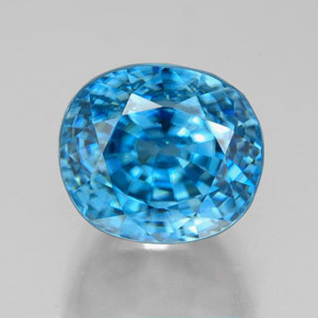 Circón azul natural de 7,38 ct, corte óvalo, VVS