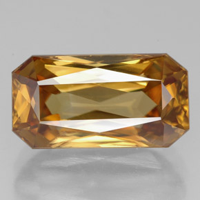 Circón amarillo natural de 8,32 ct, corte esmeralda, VVS