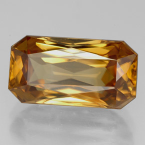 Circón amarillo natural de 8,32 ct, corte esmeralda, VVS