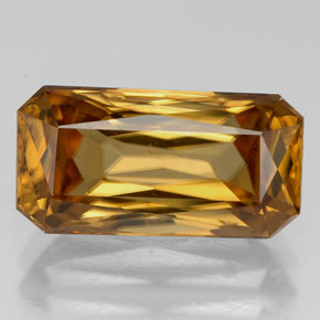 Circón oro natural de 8,12 ct, corte esmeralda, VVS