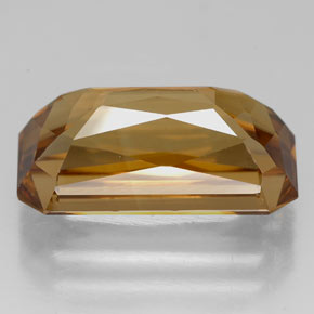 Circón oro natural de 8,12 ct, corte esmeralda, VVS