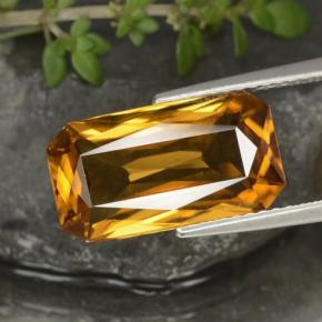 Circón dorado natural de 7,91 ct, corte esmeralda, VS