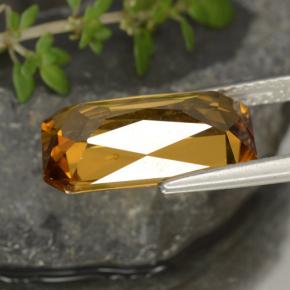 Circón dorado natural de 7,91 ct, corte esmeralda, VS