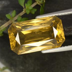 Circón oro natural de 9,67 ct, corte esmeralda, VVS-VS