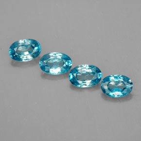 Gemas de circón azul natural de  ct, corte óvalo, VVS