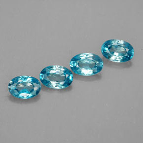 Gemas de circón azul natural de  ct, corte óvalo, VVS