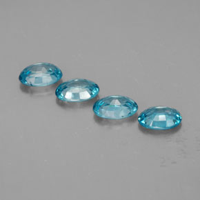 Gemas de circón azul natural de  ct, corte óvalo, VVS