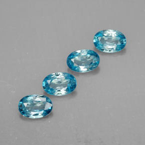 Gemas de circón azul natural de  ct, corte óvalo, VVS