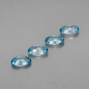 Gemas de circón azul natural de  ct, corte óvalo, VVS
