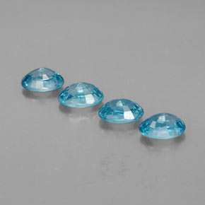Gemas de circón azul natural de  ct, corte óvalo, VVS