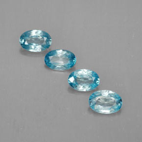 Gemas de circón azul natural de  ct, corte óvalo, VVS