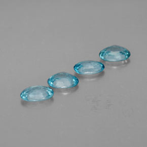 Gemas de circón azul natural de  ct, corte óvalo, VVS