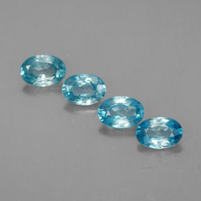 Gemas de circón azul natural de  ct, corte óvalo, VVS