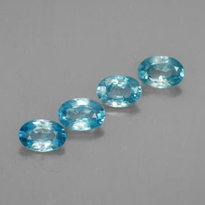 Gemas de circón azul natural de  ct, corte óvalo, VVS
