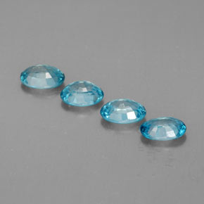 Gemas de circón azul natural de  ct, corte óvalo, VVS