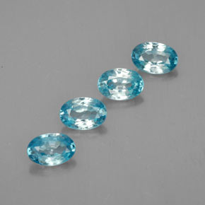 Gemas de circón azul natural de  ct, corte óvalo, VVS-VS