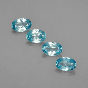 Gemas de circón azul natural de  ct, corte óvalo, VVS-VS