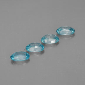 Gemas de circón azul natural de  ct, corte óvalo, VVS-VS