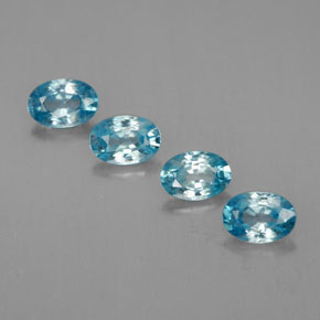 Gemas de circón azul natural de 2,74 ct, corte óvalo, VVS