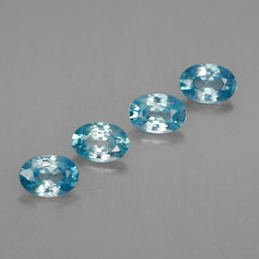 Gemas de circón azul natural de 2,74 ct, corte óvalo, VVS
