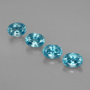 Gemas de circón azul natural de  ct, corte óvalo, VVS