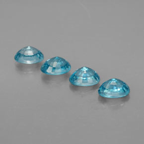 Gemas de circón azul natural de  ct, corte óvalo, VVS
